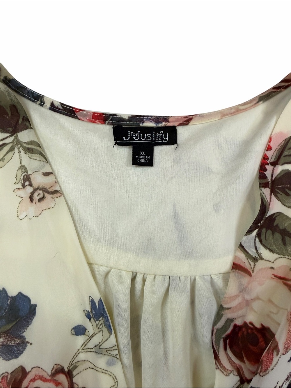 J for Justify Cream Floral Romper with Rose Print - Picture 2 of 4
